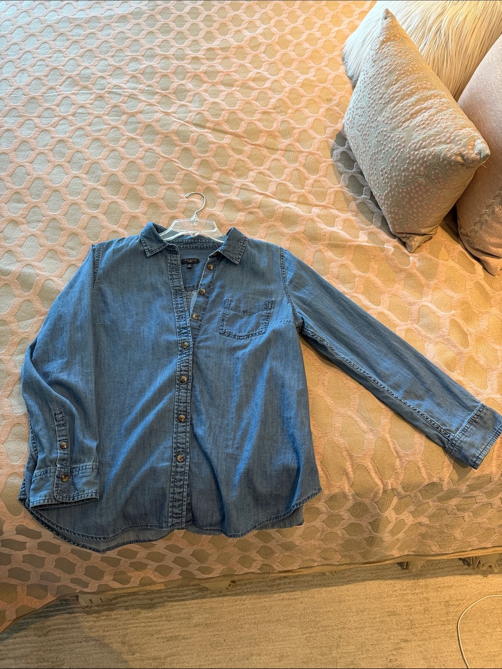 Talbots Light Blue Denim Button-Down Shirt